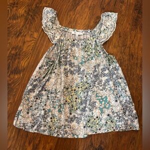 FEVER Womens Ivory Embroidered Ruffled Pleated Sleeveless Square Neck Tank Top L